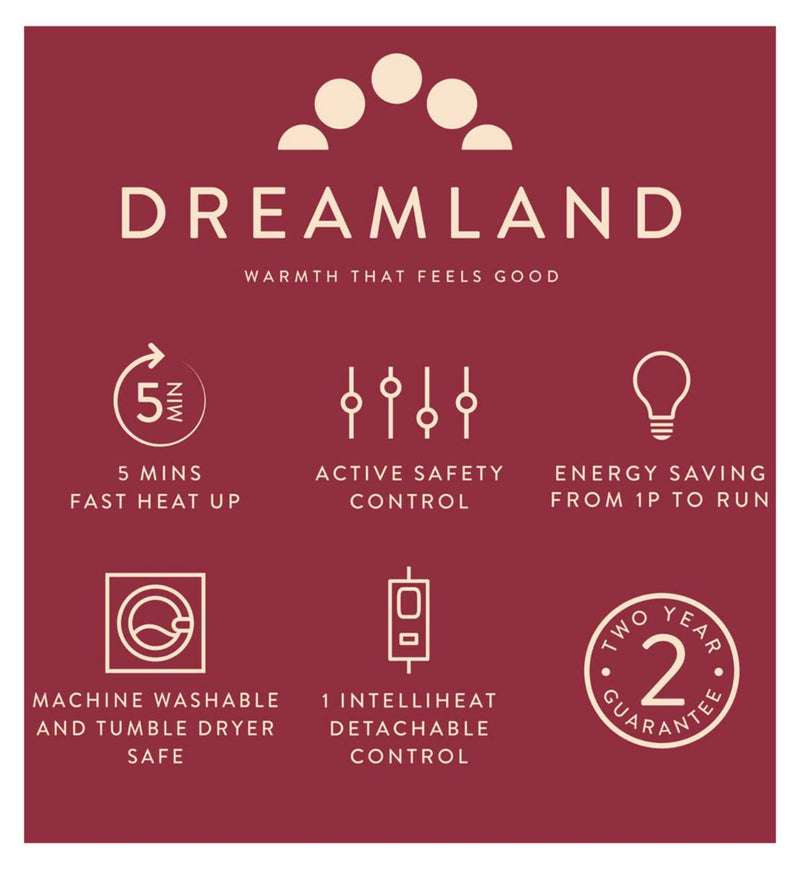 Dreamland electric warming throw navy 120x160cm - British product