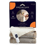 Dreamland Naptime Warming Sherpa Blanket Beige Tartan Check 180x135cm