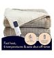 Dreamland Naptime Sherpa Blanket Beige Tartan 180x135cm - British product