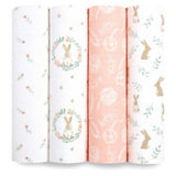 Aden + Anais Essentials Cotton Muslin Swaddle Blanket Blushing Bunnies