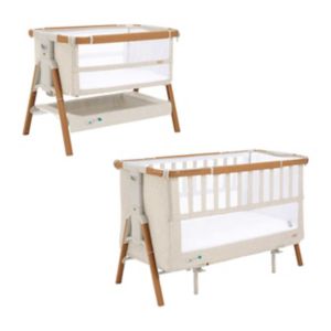 Tutti Bambini Cozee Complete Bedside Crib set Scandinavian Walnut Ecru (British brand)
