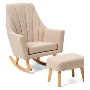 Tutti Bambini Jonah Rocking Chair and Foot Stool Set Stone