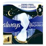 Always Infinity FlexProtect Sanitary Towels Night Extra Size 4 With Wings 9 Pads