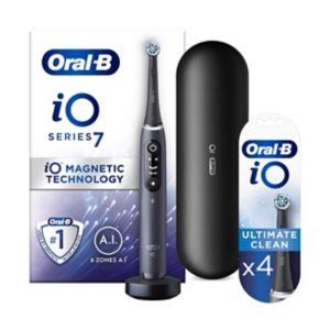 Oral-B iO7 Electric Toothbrush Black with 4 heads (British brand)