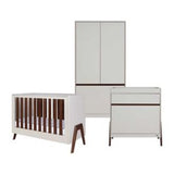 Tutti Bambini Fuori Mini 3 Piece Room Set White Sand Warm Walnut Nursery Furniture
