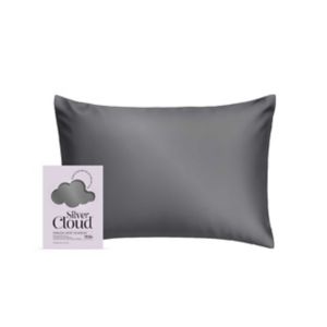 Silver Cloud Satin Pillowcase Charcoal Standard 50x75cm (British brand)