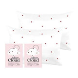 Silver Cloud Heart Print Satin Pillowcase Twinpack 50x75cm