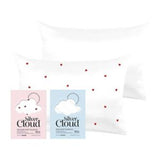Silver Cloud Heart Print Satin Pillowcase Set 2 Pack Standard 50x75cm