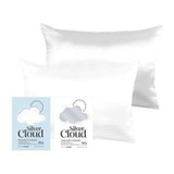 Silver Cloud Satin Pillowcase Set White Silver Standard Size
