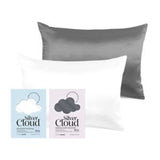 Silver Cloud White & Charcoal Standard Pillowcases - 50 x 75 cm