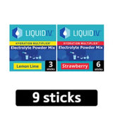 Liquid I.V. Hydration Multiplier Electrolyte Powder Mix Lemon Lime Strawberry 9 Sachets