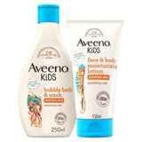 Aveeno Kids Bathtime Duo Bubble Bath and Moisturising Lotion Set - 250ml Each