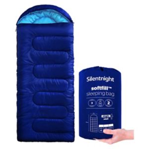 Silentnight SoftFill adult sleeping bag blue colour (British brand)