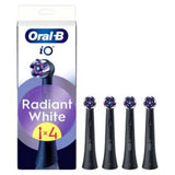 Oral-B iO Radiant White Black Toothbrush Replacement Heads x4 Pack