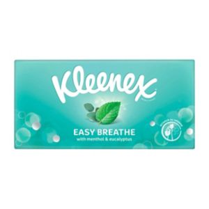 Kleenex Easy Breathe facial tissues with eucalyptus and menthol 56 count, UK version