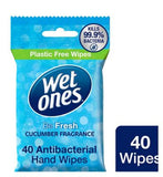 Wet Ones Antibacterial Hand Wipes - Biodegradable Plastic-Free Be Fresh 40 wipes