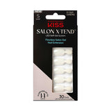 KISS Salon X-Tend Soft Gel Nail Tips Solid White Short Oval 34 Count