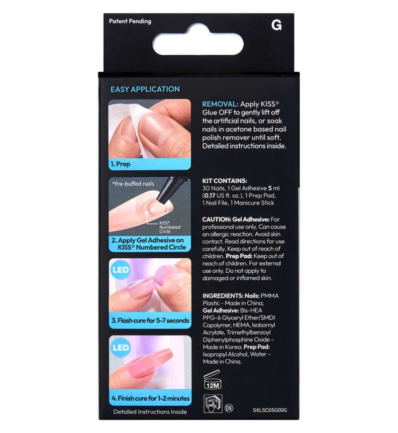 KISS Salon X-Tend Gel Nail Tips Short Oval 34ct, UK version