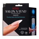 KISS Salon X-Tend Soft Gel System Pure White Medium Oval Nail Extension Kit 36 Ct Starter Set