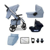 My Babiie MB200i 3-in-1 Travel System Blue Plaid Pushchair Set