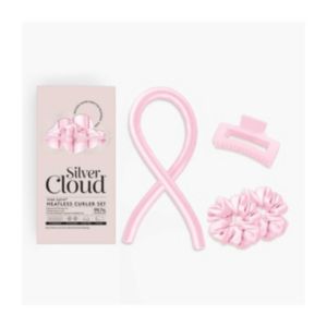 Silver Cloud Silver Ion Pink Heatless Hair Curler Set Styling Kit