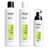 Nioxin System 2 Trial Kit for Natural Hair with Progressed Thinning 3-Piece Set