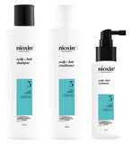 Nioxin Scalp Hair Thickening System 3 for Coloured dry and damaged hair Treated Hair with Light Thinning Trial Kit