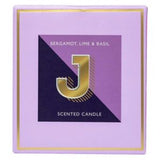 Landon Tyler Letter J Scented Candle Bergamot Lime Basil 140g