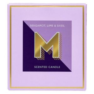 Landon Tyler Alphabet Candle Letter M Bergamot Lime and Basil 140g