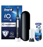 Oral-B iO4 Electric Toothbrush - Black iO Ultimate Clean Black Replacement Electric Toothbrush Heads 4 Pack Bundle