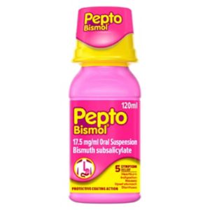 Pepto-Bismol oral suspension 17.5mg/ml 120ml, imported from the UK