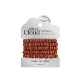 Silver Cloud Satin Hair Scrunchies Auburn 5 Pack