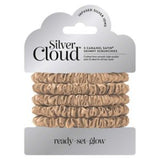 Silver Cloud Silver Ion Satin Hair Scrunchies Caramel 5 Pack