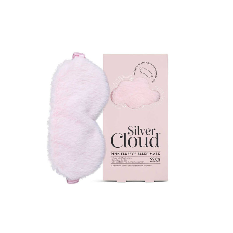 Silver Cloud pink Fluffy Satin Sleep Eye Mask (British brand)