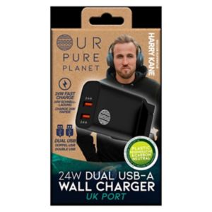 Our Pure Planet Dual USB A UK Wall Charger 24W Adapter