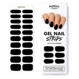 MoYou London Gel Nail Strip Jet Black 20 Piece Manicure Kit