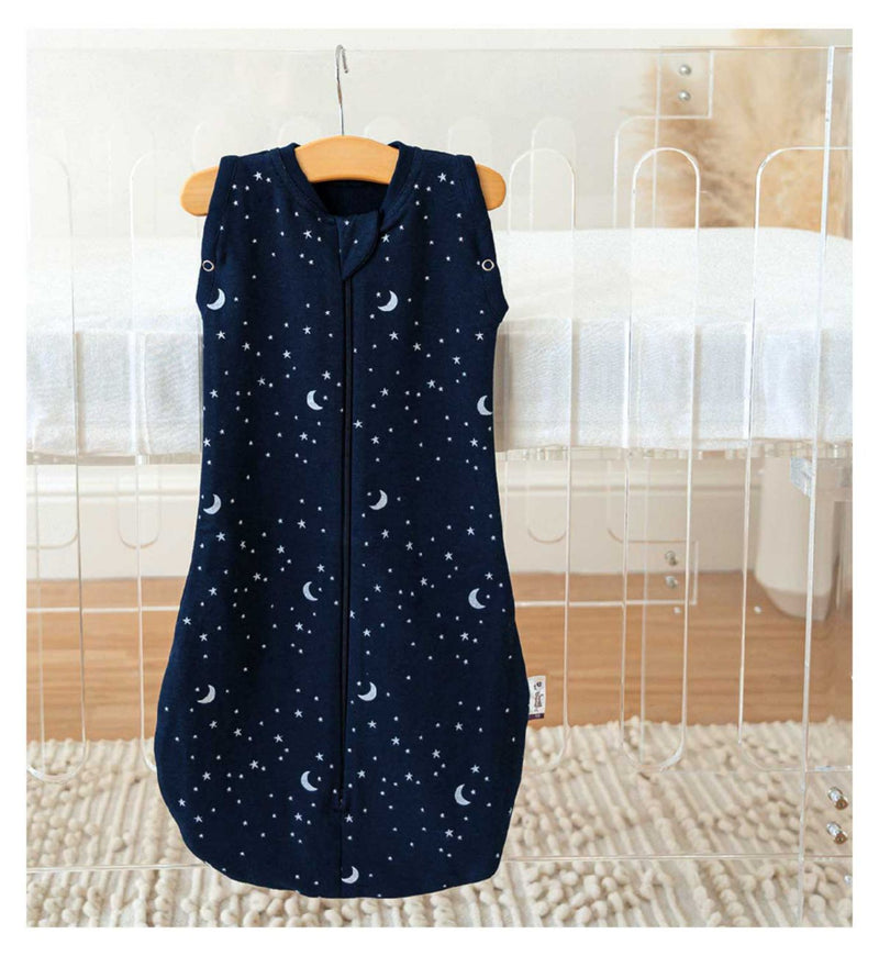 Sweet Dreamers Bamboo Baby Sleeping Bag Blue Moon Stars 0-3 Months (British brand)
