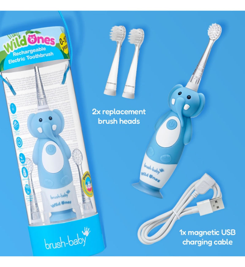 Brush-Baby WildOnes Elephant rechargeable toothbrush - British product