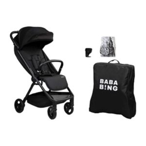 Bababing Auto Fold Compact Stroller Bundle Black - British product