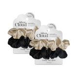 Silver Cloud Mixed Satin Scrunchies Four Pack