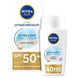 NIVEA UV Ultra Light Tinted Face Fluid 40ml, imported from the UK