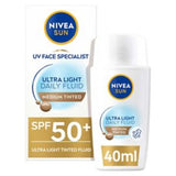 NIVEA SUN Ultra Light Tinted Daily Face Sunscreen Medium SPF50+ 40ml