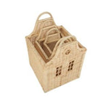 CuddleCo Dutch House Storage Baskets Set of 3 Natural Rattan Nursery Basket