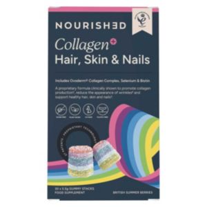 Nourished Collagen + Hair Skin & Nails 30s, imported from the UK