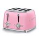 Smeg 4 Slice Toaster Pink Vintage 50s Design (British brand)