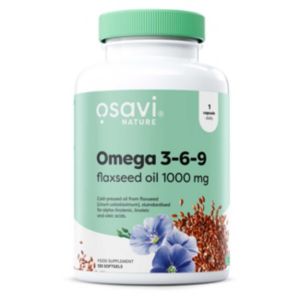 Osavi Omega 3-6-9 Flaxseed Oil 1000mg Softgels 120 count (British brand)