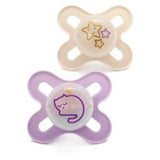 MAM Start Night Soother Pink 2 Pack, imported from the UK