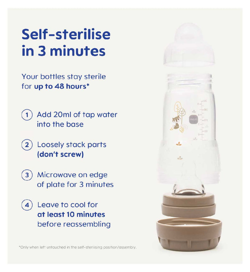 MAM anti-colic bottle 4-pack 260ml, imported from the UK