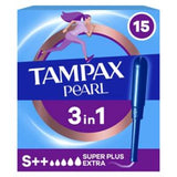 Tampax Pearl Super Plus Extra Unscented Tampons With Applicator x15