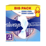 Always Infinity FlexProtect Sanitary Towels Long Size 2 With Wings 20 Pads